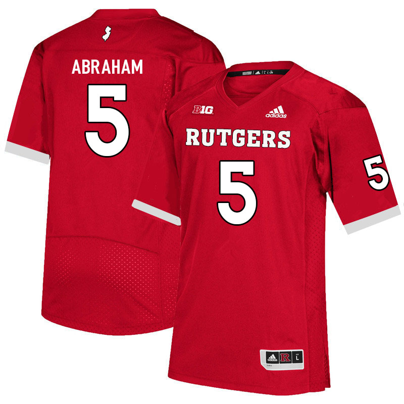Men #5 Kessawn Abraham Rutgers Scarlet Knights College Football Jerseys Sale-Scarlet